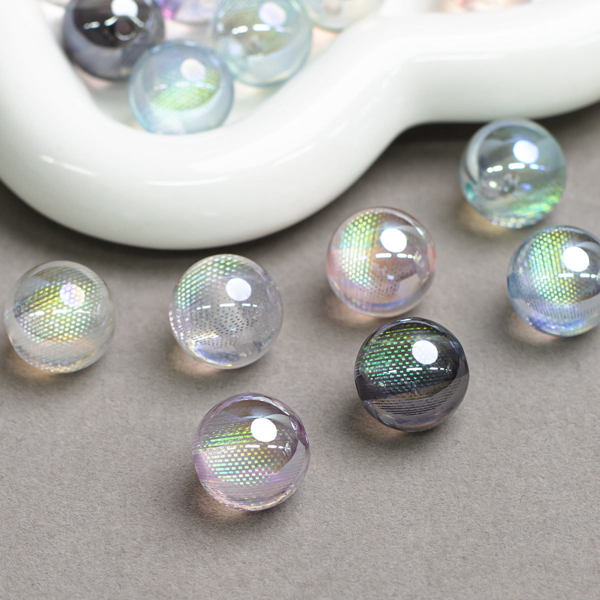 Iridescent Dream Catcher Resin Beads 16mm Round 10pcs 3