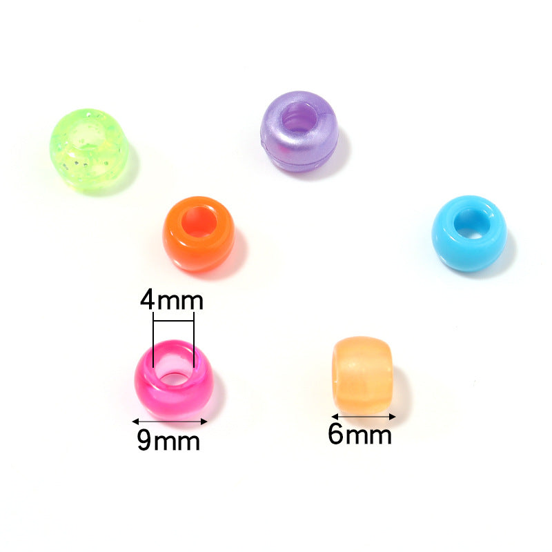 Multicolor Pony Beads Acrylic 9mm Smooth Finish 100pcs 4