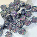 Shimmer Clover Resin Beads 12mm Iridescent Sparkle 10pcs