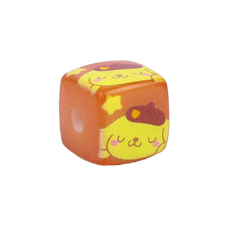 Pom Pom Purin Printed Acrylic Square Beads 14mm 10pcs 3