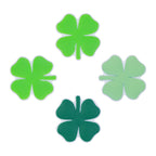Silicone Focal Beads Four Leaf Clover Matte Green Hues 20pcs 5