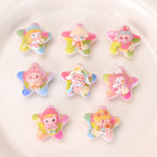 Oil Painting Texture Star Resin Beads 22mm Pastel Pop Mart 10pcs 3