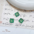 Lampwork Glass Beads Square 17mm Gilded Fireworks Pattern 10pcs 6