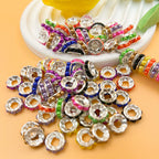Alloy Wheel Spacer Beads 10mm Imitation Pearl 100pcs 4
