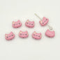 Kitten Metal Beads 12mm Baking Painted Colorful 10pcs 11