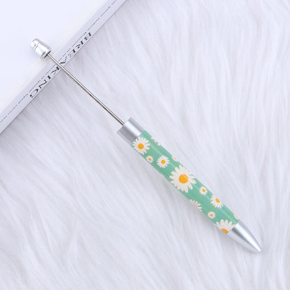Beadable Ballpoint Pen Printed Flag Sunflower Pattern Long 167mm 13