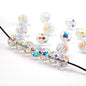 Electroplated Faceted Glass Beads 4-10mm Aurora AB Double-Sided Colors 8