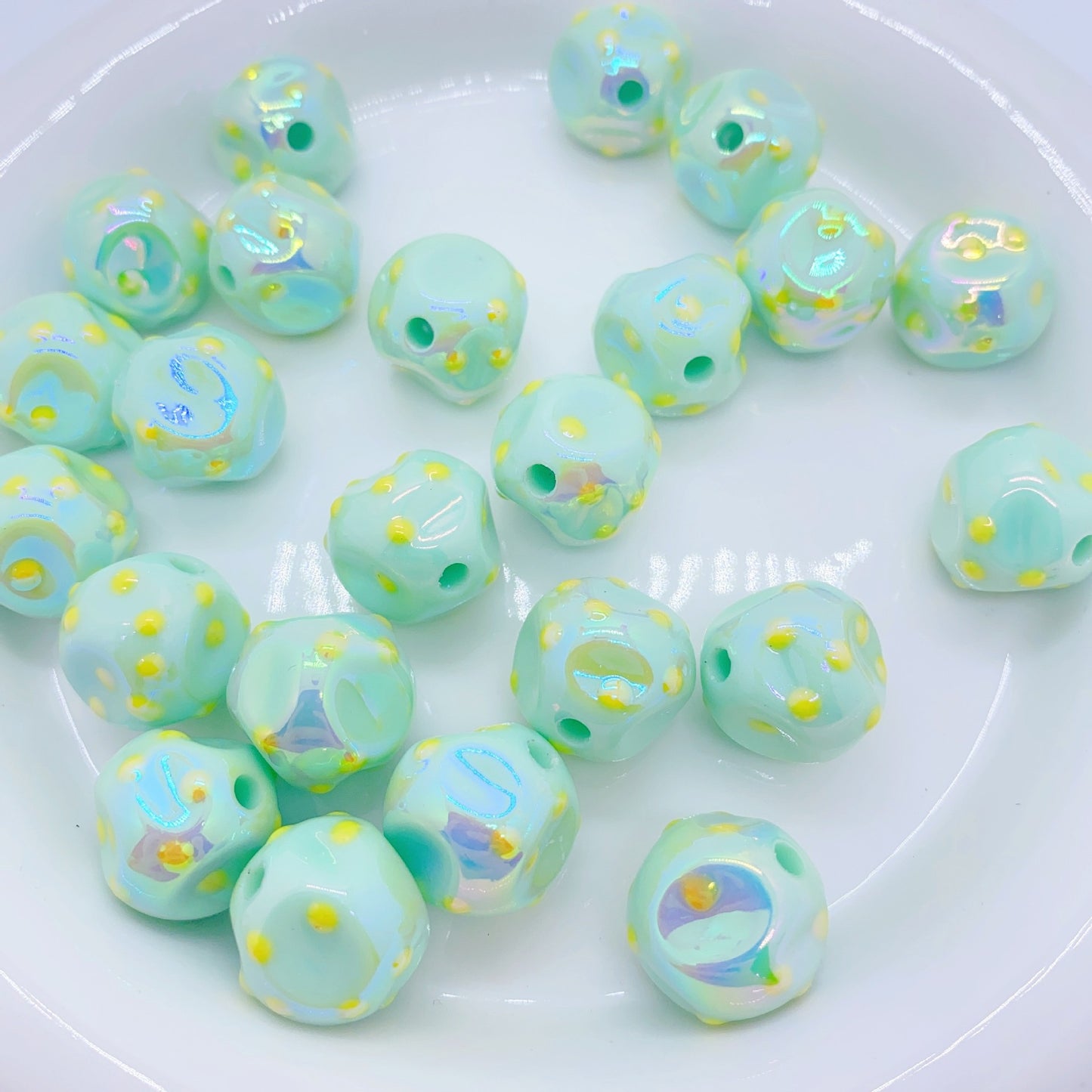 Glow Spotted Fig Acrylic Beads 16mm Pastel Colors 10pcs 7