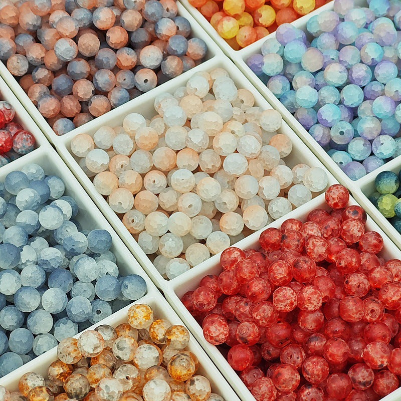 Frosted Round Glass Beads 10mm Matte Mixed Colors 50pcs 3