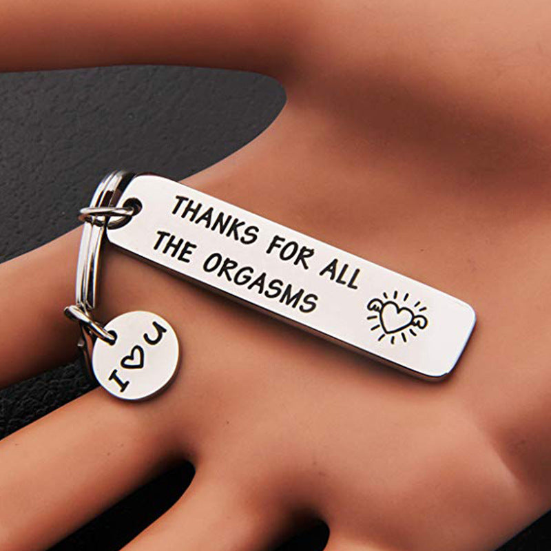 Engraved Stainless Steel Keychain Thanks For All The Orgasms 2