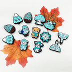 Silicone Focal Beads Winter Snowy Motifs Icy Tones 20pcs