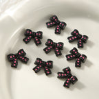 Kitten Series Metal Beads Black and Pink Enamel Alloy 10pcs 5