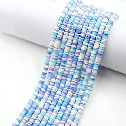 Flat Clay Beads 6mm Colorful Polymer Spacer Disc 10strands 49