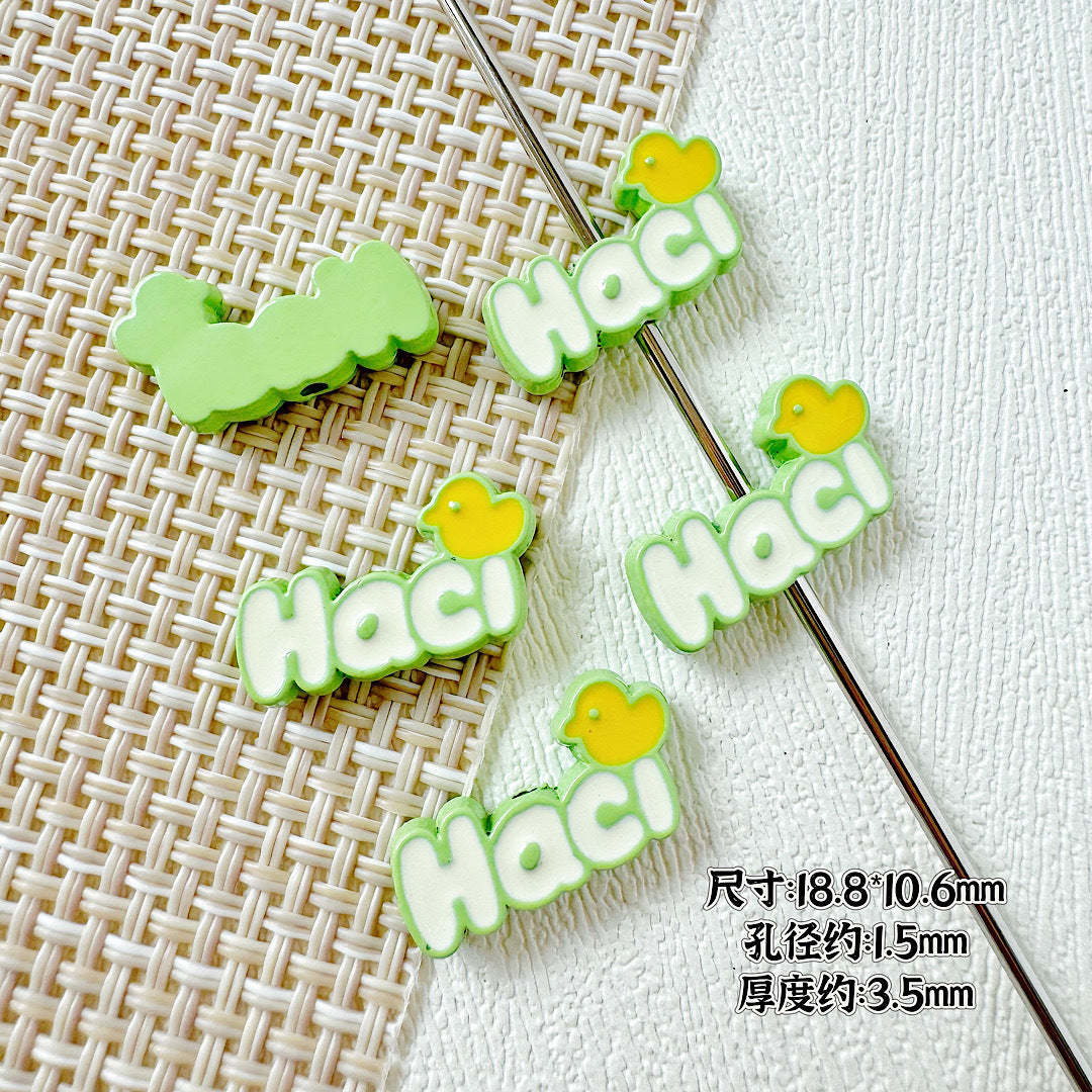 Signboard Metal Beads Painted Sanrio Series Colorful 10pcs 19