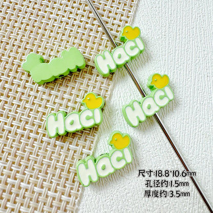 Signboard Metal Beads Painted Sanrio Series Colorful 10pcs 19