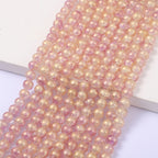 Crackle Round Glass Beads 10mm Mixed Color Dual Tone 5 Strands 5