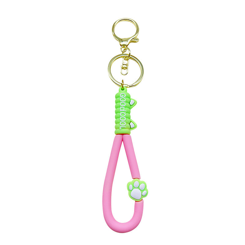 PVC Cat Claw Leather Lanyard Keychain Soft Rubber Paw Charm 5