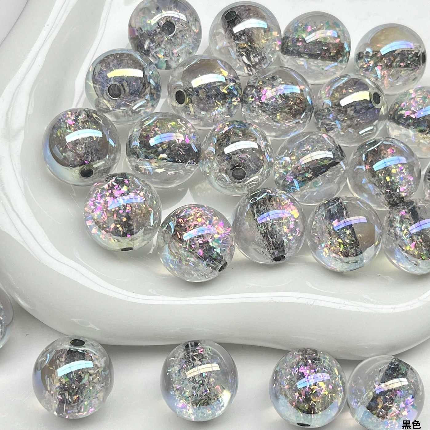 Dyed Core Imitation Opal Resin Beads 8mm Round Mixed Colors 40pcs 7