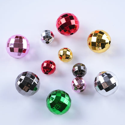 Plating Metal Faceted Acrylic Beads 10-16mm Earth Colors 100pcs 12