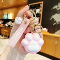 PVC Cat Claw Keychain Soft Adhesive Cute Animal Charm Vivid Colors 6