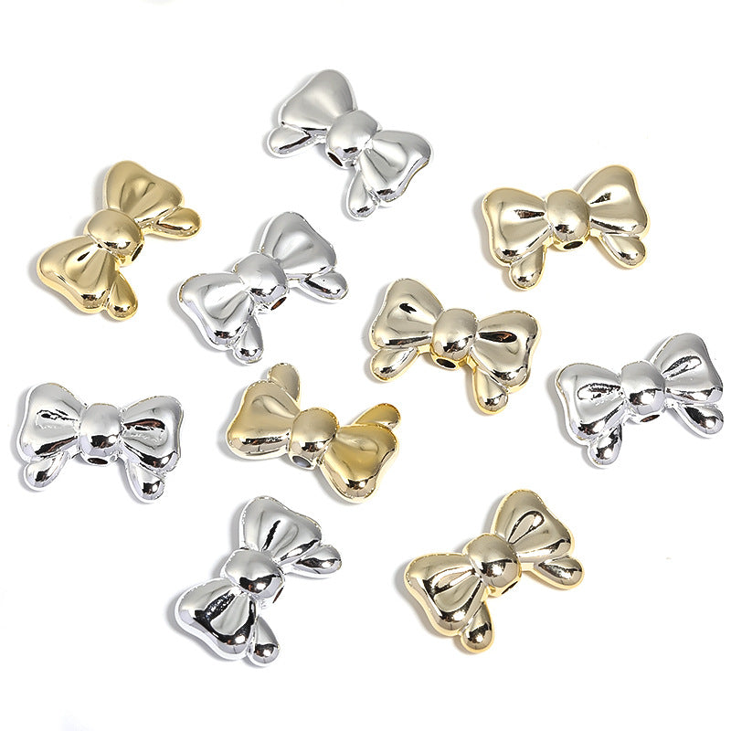 Bow Series CCB Plastic Beads 29mm 25mm Shiny Gold Silver 50pcs 5