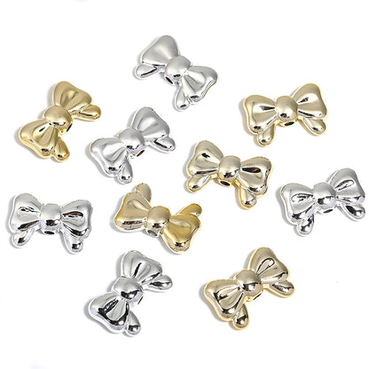 Bow Series CCB Plastic Beads 29mm 25mm Shiny Gold Silver 50pcs 5