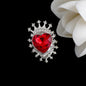 Heart Crown Rhinestone Beads Fancy Faceted Circle Badge 10pcs 9