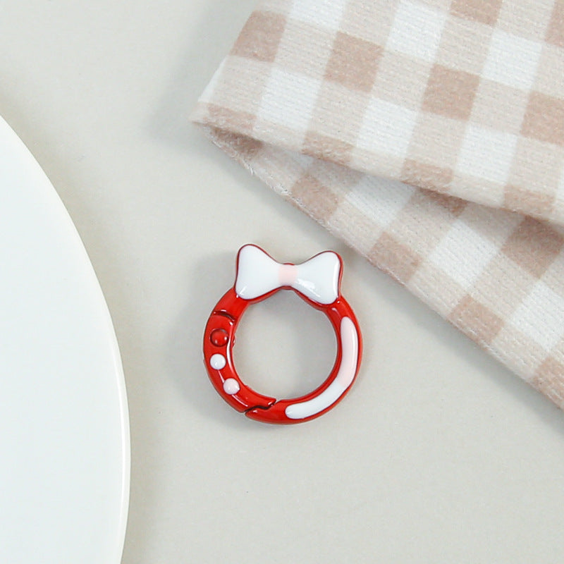 Zinc Alloy Bow Trigger Keyrings 27mm Baking Painted 6pcs 6