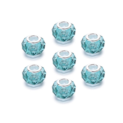 Acrylic Spacer Beads 14mm Imitation Crystal Large Hole 30pcs 12