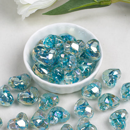 Floral Faceted Heart Acrylic Beads 20mm Resin 5pcs 4
