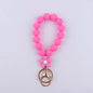 Flower Silicone Bead Wristlet Keychain Colorful Smooth Beads 12