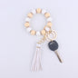 Tassel Silicone Bead Wristlet Keychain with Shiny Spacer Beads 10
