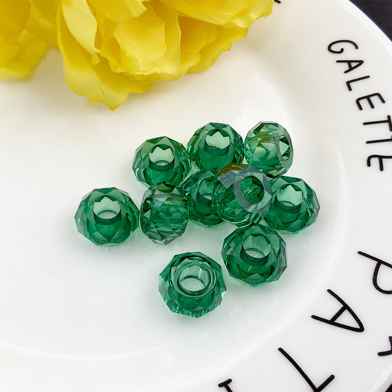 Acrylic Faceted Spacer Beads 7*13mm Large Hole 50pcs 7