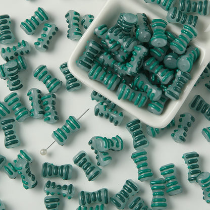 Handmade Matte Texture Bone Lampwork Glass Beads 16mm 10pcs 14