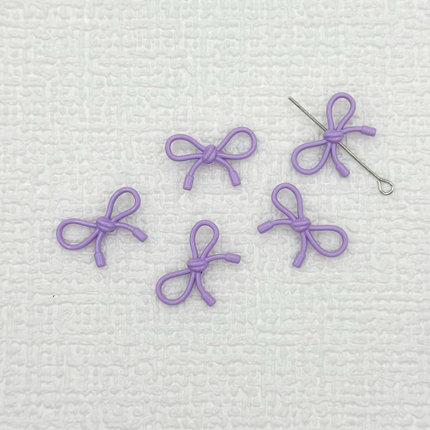 Hollow Bow Metal Beads 13x12mm Glossy Baking Painted Alloy 20pcs 13
