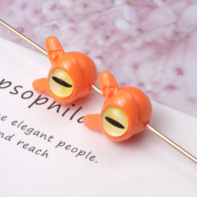 Baking Painted One-Eyed Monster Acrylic Beads 16mm Colorful Glossy 50pcs 7