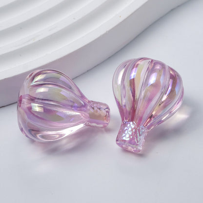 High Transparency UV Plating Hot Air Balloon Acrylic Beads 25-30mm 10pcs 6