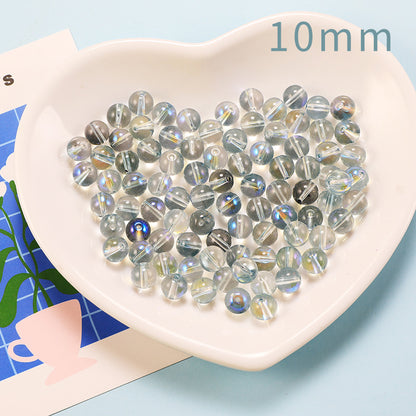 Transparent Double Color Glass Beads 10mm Glossy Shimmer 10pcs 11
