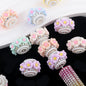 Flower Clay Beads 21mm Pastel Pearl Rhinestone Barrel 10pcs