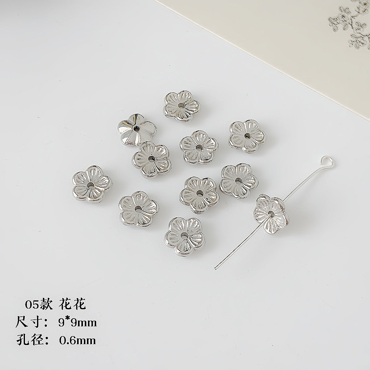 Christmas Tree Heart Acrylic Beads Silver Faceted CCB Plastic 6