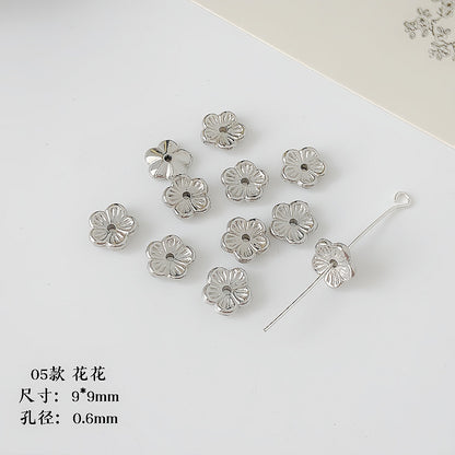 Christmas Tree Heart Acrylic Beads Silver Faceted CCB Plastic 6