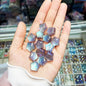 Glitter Heart Clover Resin Beads 18mm Lavender Iridescent 20pcs 13