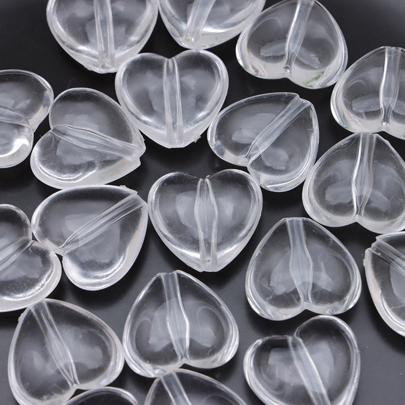 Clear Heart Acrylic Beads 17mm Transparent 40pcs 4