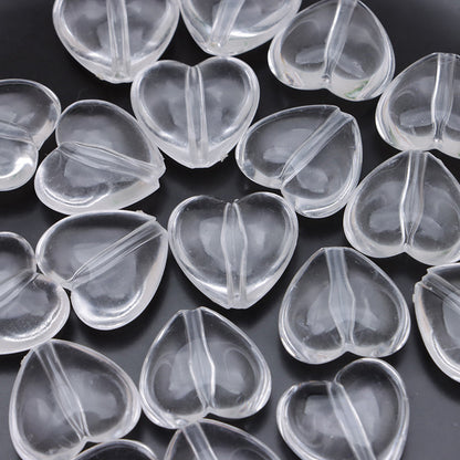 Clear Heart Acrylic Beads 17mm Transparent 40pcs 4