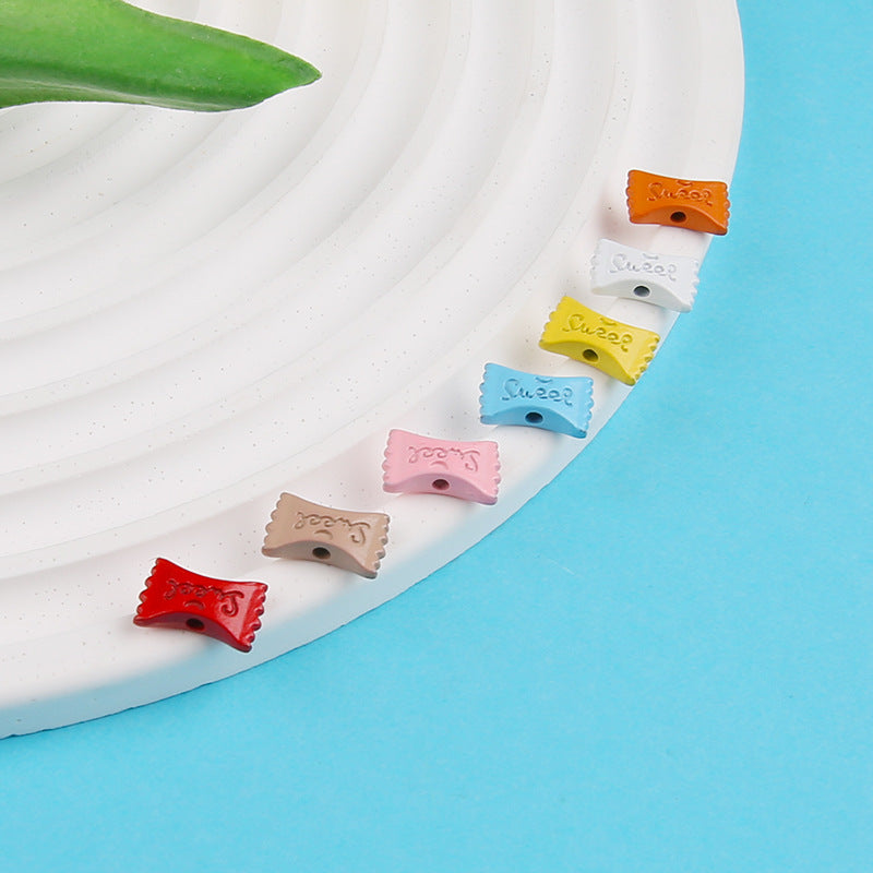 Baking Painted Candy Metal Beads 12x8mm Colorful Zinc Alloy 50pcs 2