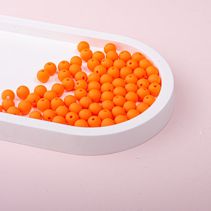 Solid Color Rubberized Round Acrylic Beads 8mm 22