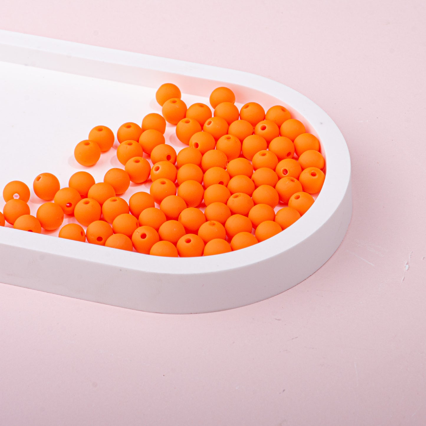 Solid Color Rubberized Round Acrylic Beads 8mm 22