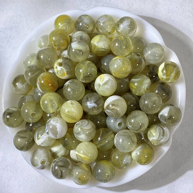 Imitation Crystal Resin Beads 10mm Round Glossy Gradient 100pcs 4
