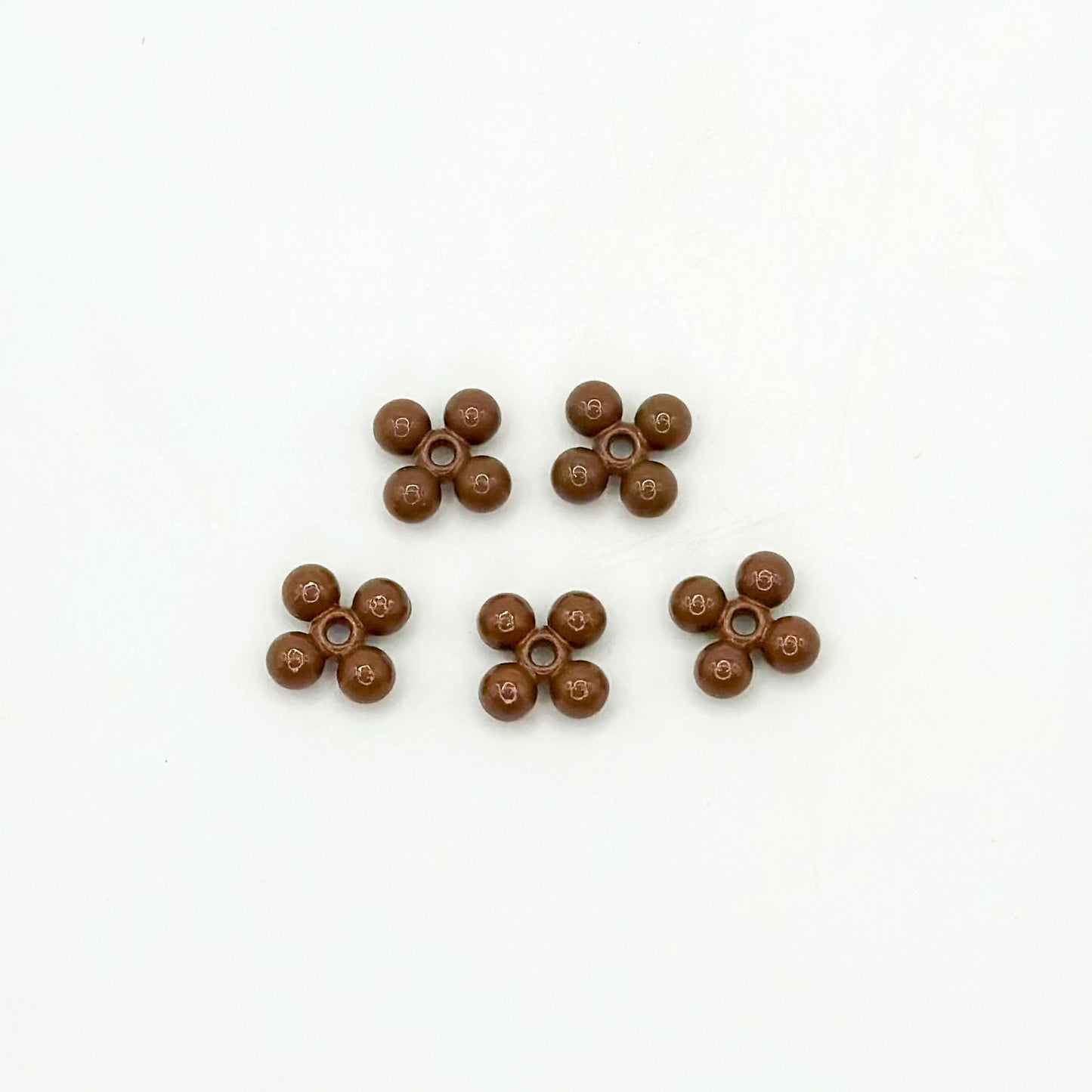 Four Leaf Clover Metal Beads 7.5mm Baking Painted Alloy Spacer 50pcs 17