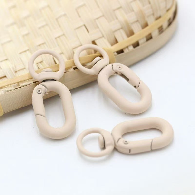 Rubberized Morandi Color Zinc Alloy Swivel Buckle Keychain Clasps 20pcs 6
